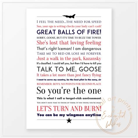 Top Gun Quotes Print - Wall Art