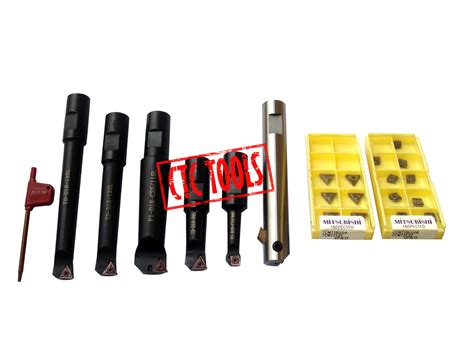 SET OF 6PCS. 18MM INDEXABLE BORING BARS WITH CARBIDE INSERTS #L114 ...