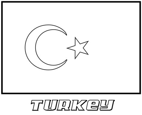 Turkey Flag Coloring Pages - Coloring Cool