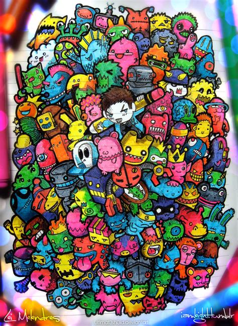 Awesome coloring doodle characters! Artist: Lei... - Easy Drawing Doodle