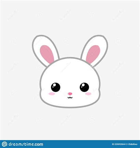 Cute Bunny Icon Stickers for App and Web. Stock Vector - Illustration ...