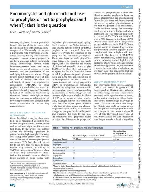 使用糖皮质激素治疗肾病时预防卡氏肺孢子虫肺炎的治疗的时机及复方新诺明的剂量选择 - 知乎