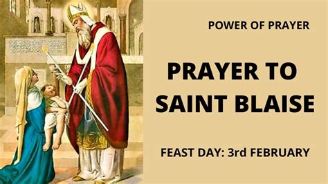 PRAYER TO SAINT BLAISE |FEAST DAY: 3RD FEBRUARY | Patron Saint of ...