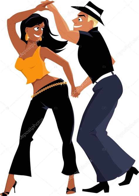 Salsa dancers in the club — Stock Vector © Aleutie #113842316