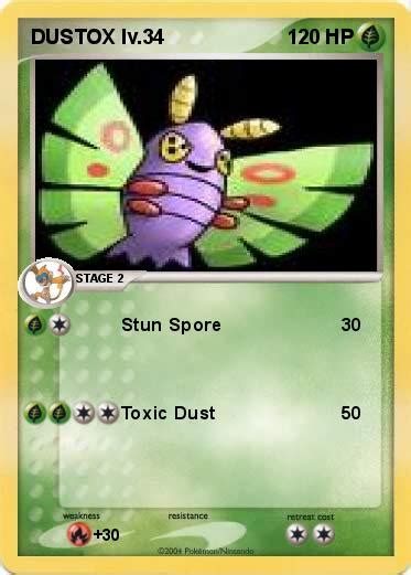 Pokémon DUSTOX lv 34 34 - Stun Spore - My Pokemon Card