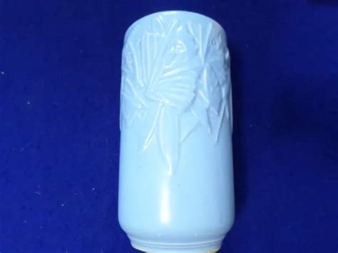VINTAGE NELSON MCCOY Pottery Butterfly Blue Cylinder Vase 1940’s $79.95 - PicClick