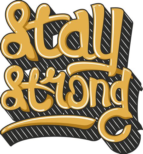 Stay Strong, Motivational Typography Quote Design. 25251117 PNG