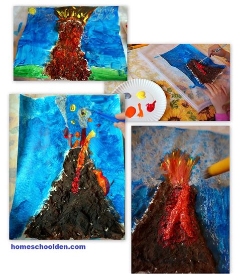 Earth Science Activities - Volcanoes (Tissue Paper Volcano Craft) - Homeschool Den