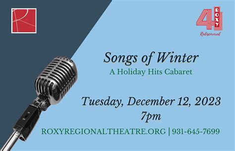 Company Cabaret: Songs of Winter | Roxy Regional Theatre