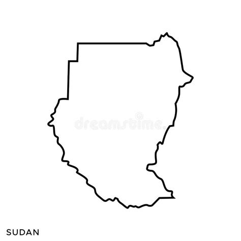 Outline Map of Sudan Vector Design Template. Editable Stroke Stock Vector - Illustration of ...