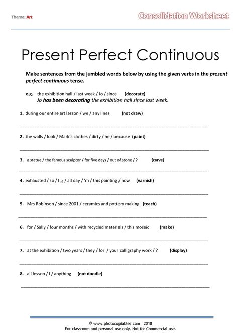 Exercises For Present Perfect Continuous Tense - Infoupdate.org