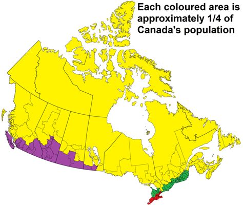 World Map Divided Into 4 Sections Of Equal Population - Flytrippers