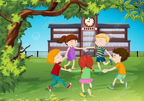 Children Circle Around In The Park Education Game Clip Art Vector, Education, Game, Clip Art PNG ...