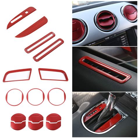 Red Interior Accessories Decor Trim Kits for Ford Mustang 2015 2016 ...