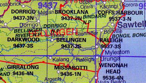 Bellingen 9437-2-S NSW 1:25k LPI Topographic Map