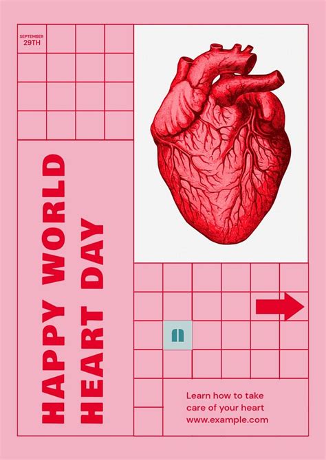 World heart day poster template, | Premium Editable Template - rawpixel