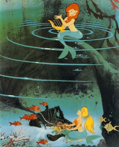 Vintage art Print Disney Peter Pan Character Mermaid Lagoon Lute Treasure Chest #Realism ...