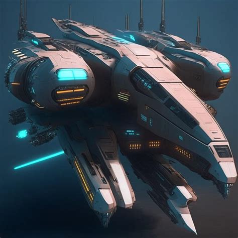 Futuristic space battleship by Pickgameru on DeviantArt