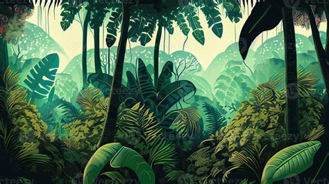 Botanical Jungle Digital Print Wallpaper features a perfect tropical ...