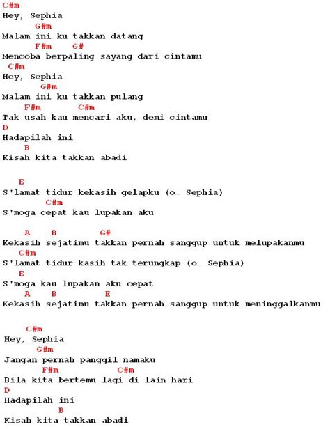 Lirik dan Kunci Gitar Lagu Sephia(Sheila on 7) | MyNotepat.Com