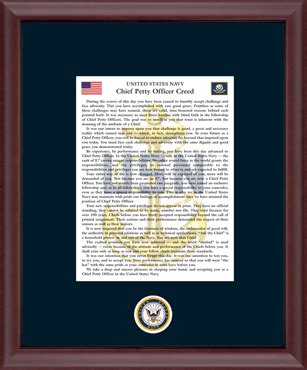 The Chief Petty Officer's Creed Frame in Cambridge United States Navy - Item #114285