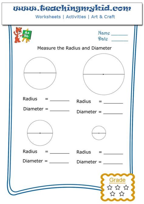 Identifying Radius And Diameter Worksheets