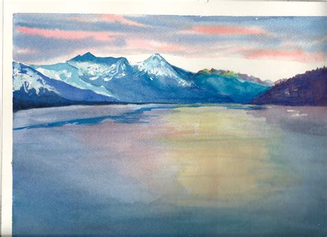 Alaska watercolor Watercolor Paintings Easy, Alaska, Waterfall, River ...