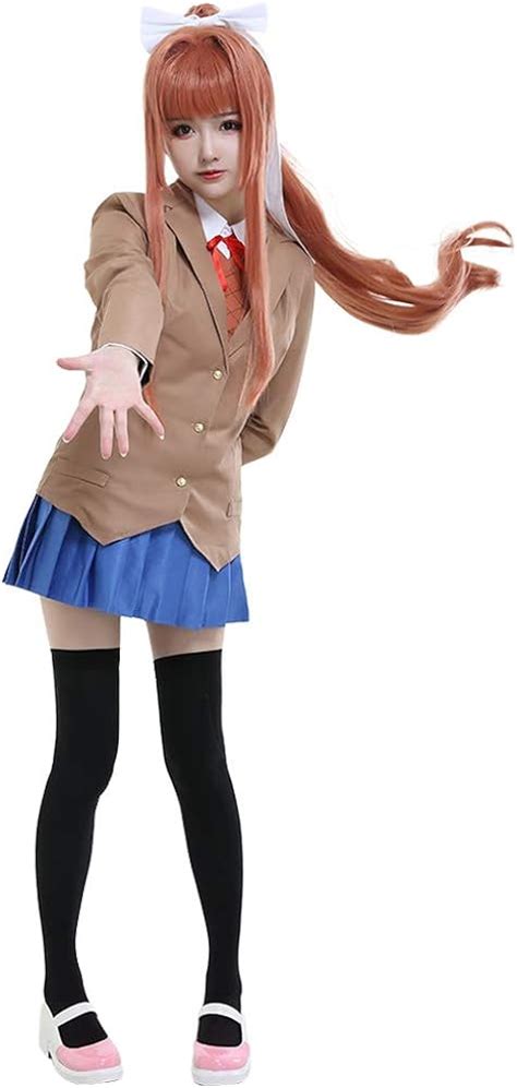 miccostumes Women's DDLC Monika Cosplay Costume Uniform Outfit - Blum ...