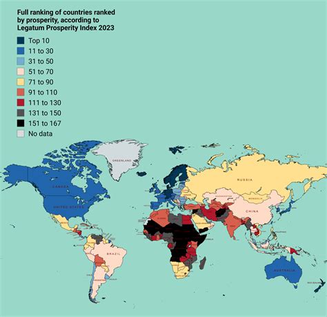 Countries ranked from most to least prosperous... - Maps on the Web