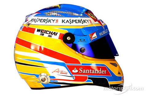 The helmet of Fernando Alonso, Ferrari at 2014 driver helmets