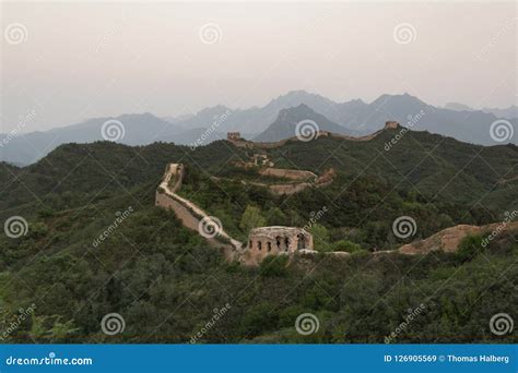 Great Wall of China at Sunrise Stock Image - Image of forest, green: 126905569