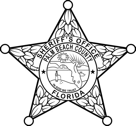 ArtStation - PALM BEACH COUNTY FLORIDA SHERIFF BADGE VECTOR FILE Black white vector outline or ...