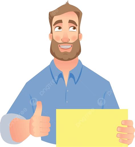 Man Holding Blank Sign Set Vector Blank Business Card Up Vector, Vector, Blank Business Card, Up ...