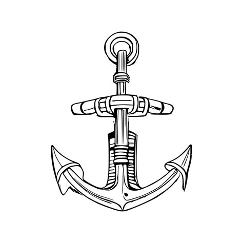 Premium Vector | Vintage sea anchor hand drawn vector line art anchor