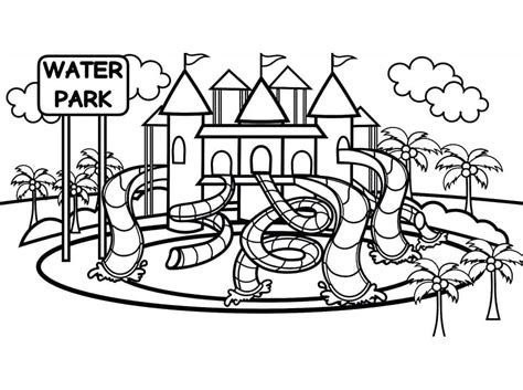 Water Park Coloring Page - Free Printable Coloring Pages for Kids