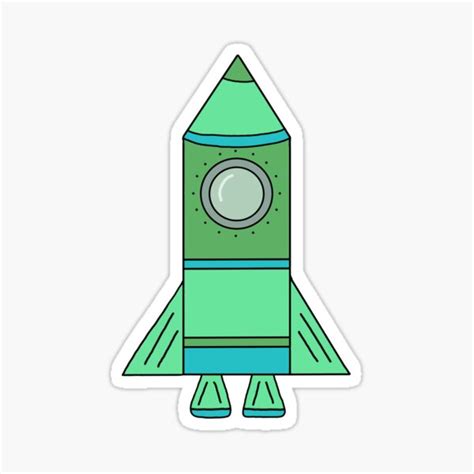 "Cute Green Rocket Ship Drawing Pattern" Sticker by OneLook | Redbubble