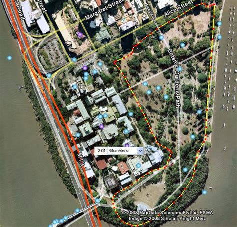 Brisbane - Botanical Gardens - Running Maps in the World