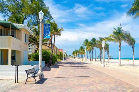 Hollywood Beach Boardwalk In Florida Stock Image - Image of south ...