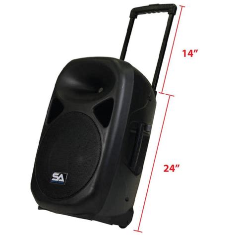 Pair of Powered 15 Inch PA Speakers | Rechargeable with 2 Mics, Remote and Bluetooth | Seismic Audio