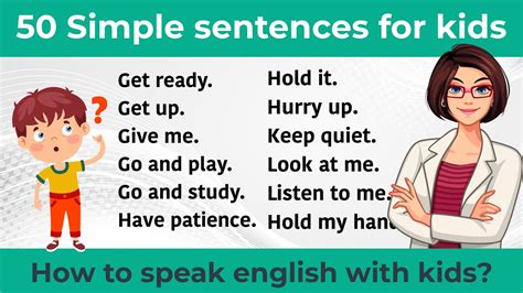 50 Simple sentences for kids || Spoken English for kids || Daily use English sentences - YouTube