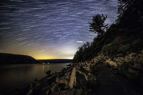 HD wallpaper: time-lapse photography of stars above body of water, nature, outdoors | Wallpaper ...