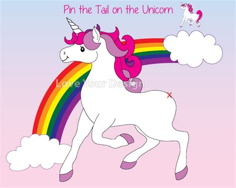 GAME Pin the Tail on the Unicorn Birthday Party game and | Etsy