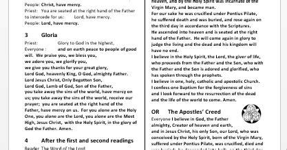 LiturgyTools.net: Catholic Mass prayers and responses - set out as a ...