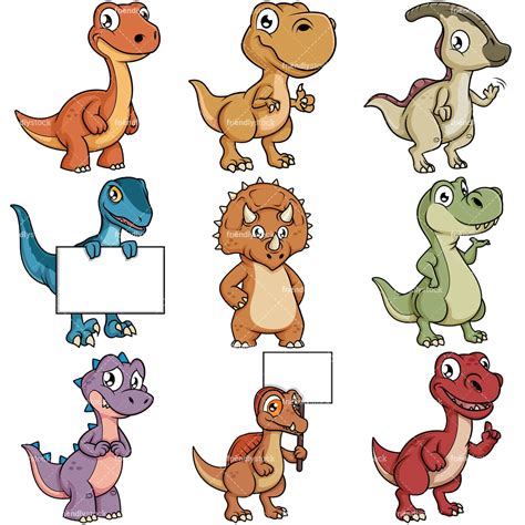 Cute Dinosaur Cartoon Characters Vector Clipart Friendlystock – NBKomputer