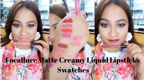 Focallure Matte Creamy Liquid Lipsticks Swatches - YouTube