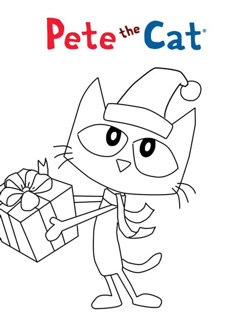 Pete the Cat on Christmas coloring page - Download, Print or Color ...