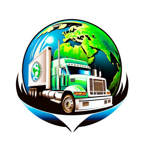 cartoon truck disorted around global 22507086 PNG
