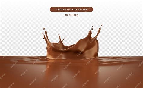 Premium PSD | Realistic chocolate milk splash isolate background ...