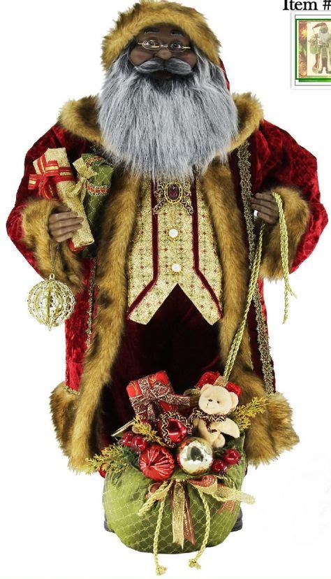 African American Santa Claus - 36" Ol' World Tradition Black Santa ...