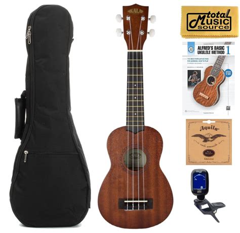 Kala KA-15S Mahogany Soprano Ukulele Bundle with Gig Bag, Tuner ...